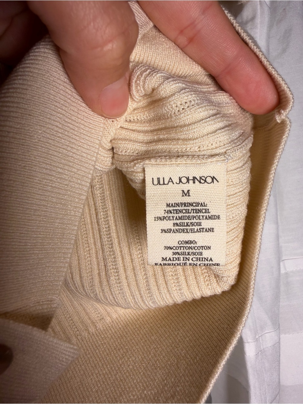 Ulla Johnson Beige Ribbed Button-Front Cardigan - Picture 3 of 8